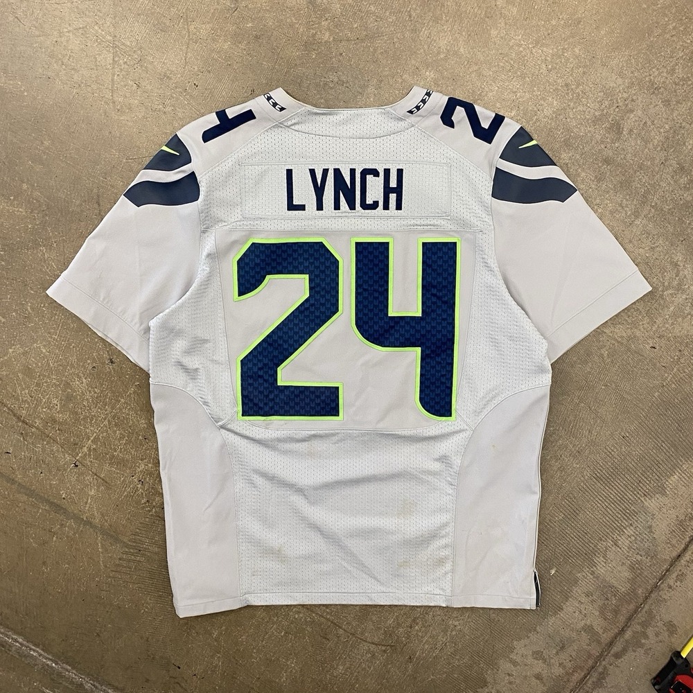 Authentic Marshawn Lynch Seattle Seahawks NFL Nike Elite On Field Jersey 48